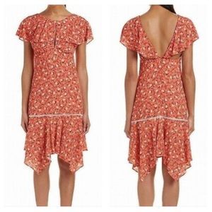 ABS Floral Print Ladder Stitch A-Line Midi Dress 6